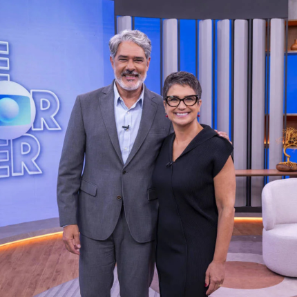 William Bonner grava piloto do ‘Globo Repórter’ e estreia ao lado de Sandra Annenberg