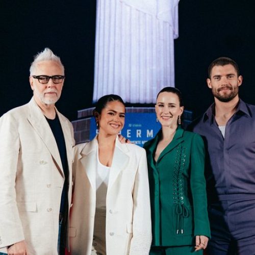 Maisa brilha como repórter no Fantástico e entrevista estrelas do novo ‘Superman’ aos pés do Cristo Redentor